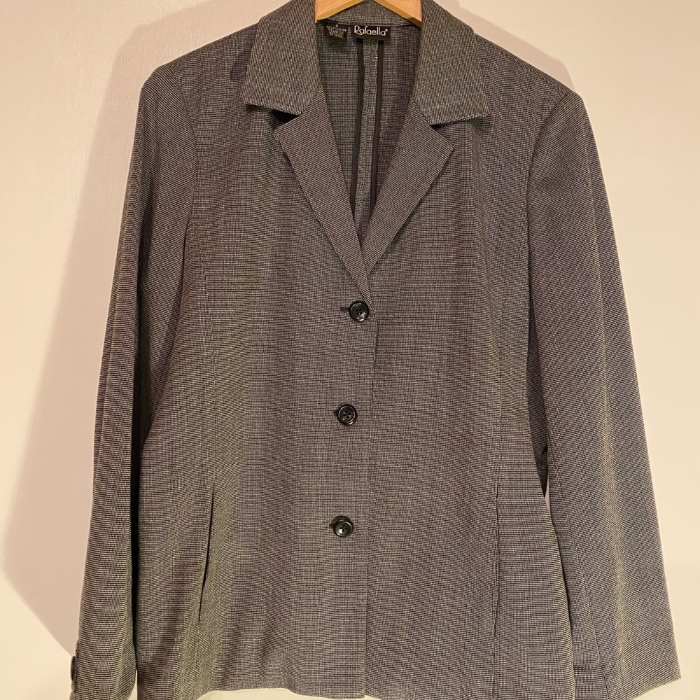 Rafaella Black & White Small Checkered Blazer - Picture 1 of 5